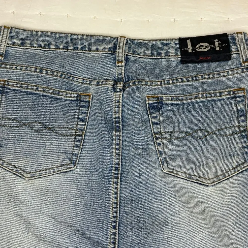 L.E.I. Denim Vintage Mini Skirt Women's 11 Blue